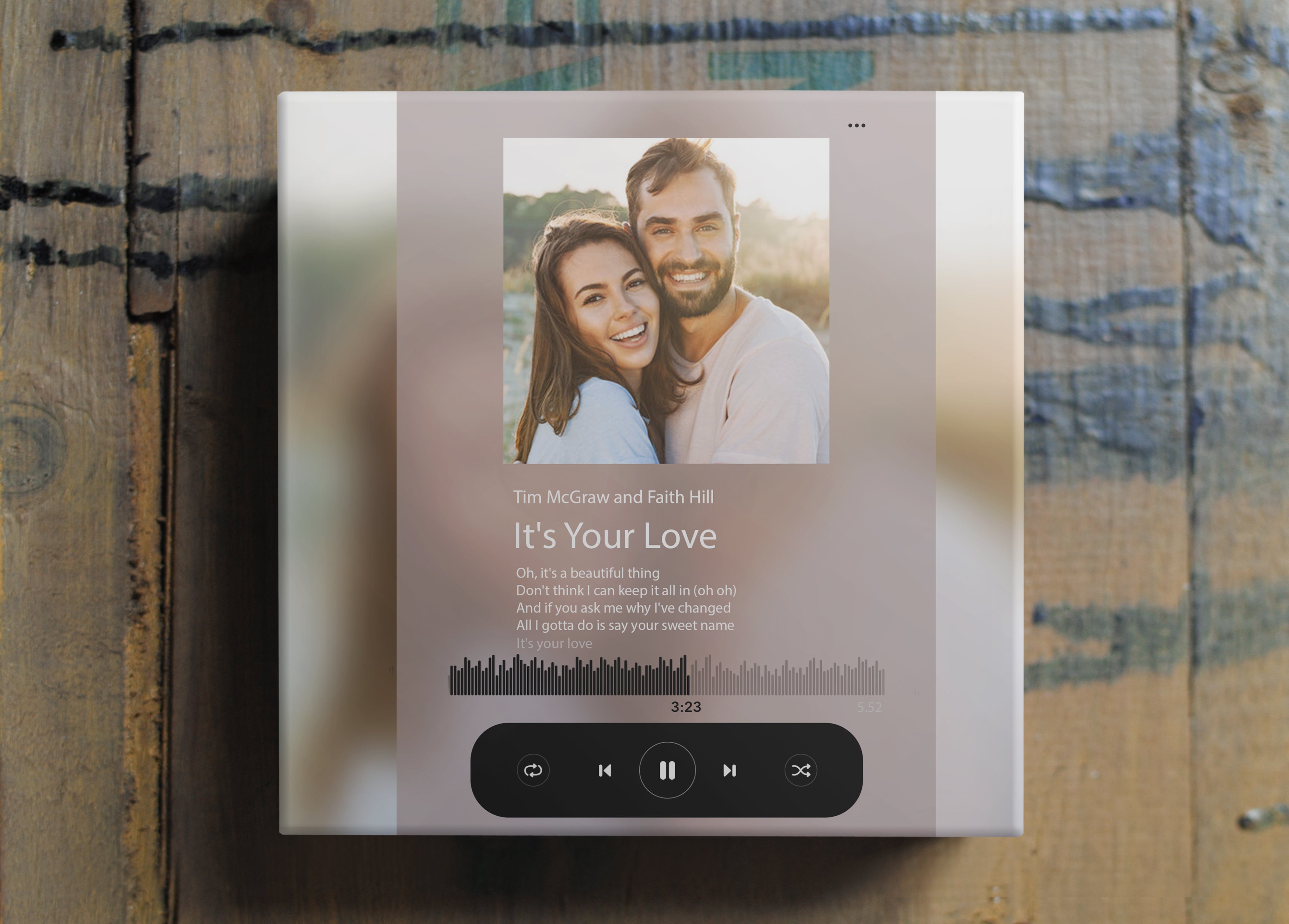 Custom Photo Gift | Anniversary Gift | Spotify Inspired | Album Cover Song Plaque |  Personalized Gift | Wedding Song | Girlfriend Boyfriend