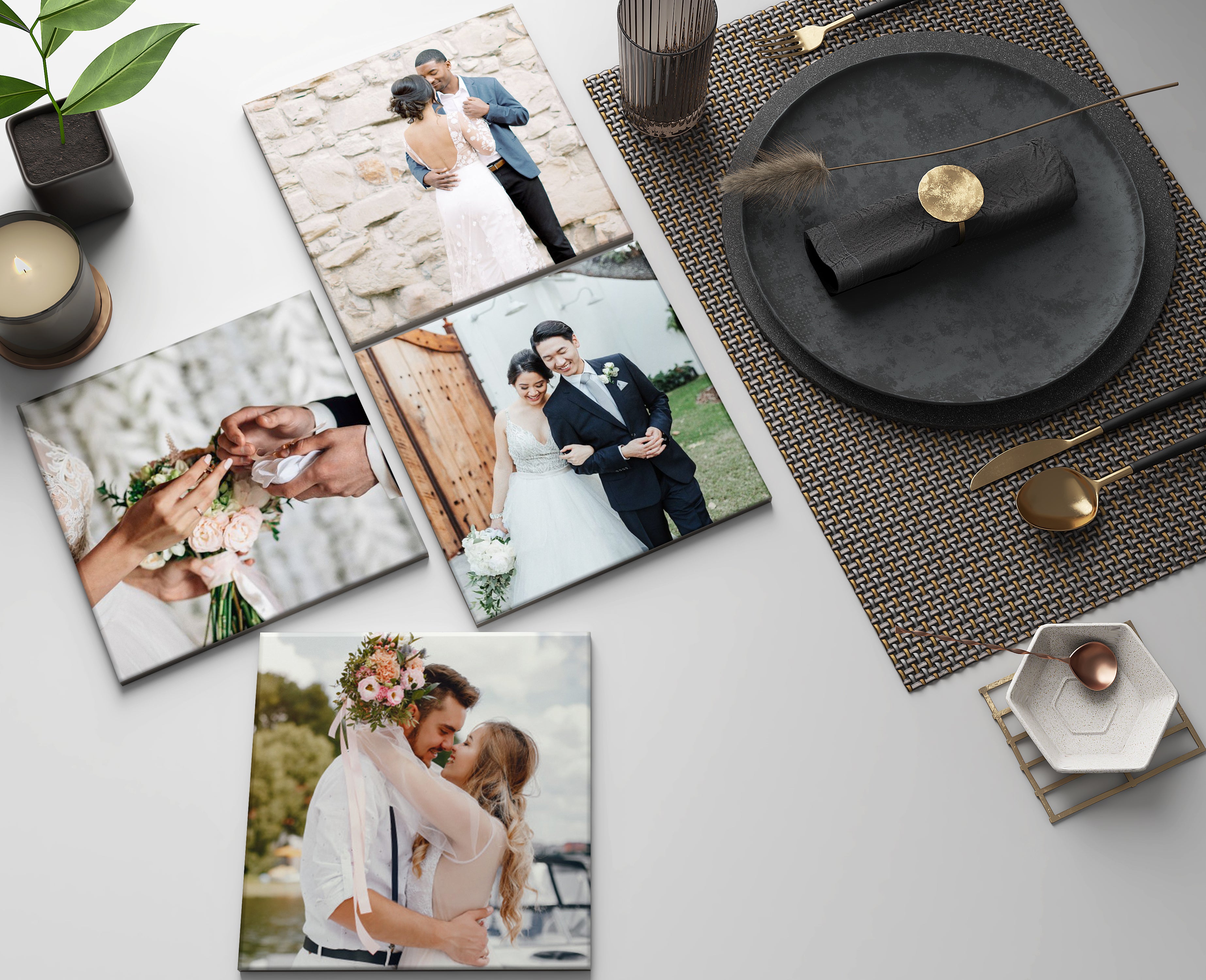 Custom Wedding Photo Gift | Engagement Photo Tile Coaster | Anniversary Tile Coaster | Personalized Tile Coaster | Custom Photo Tiles | Gift