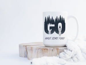Nature Themed Monogram Initial Ceramic Coffee Mug | By Trebreh Designs